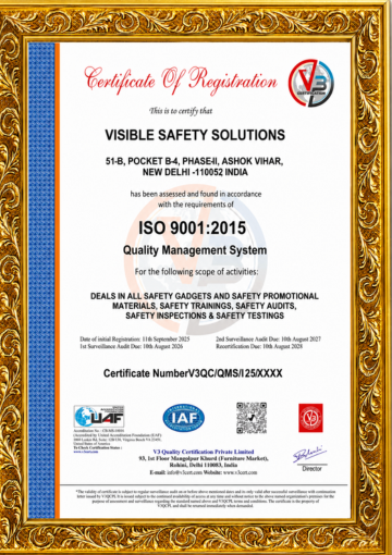 Visible Safety Solutions Certificate 1