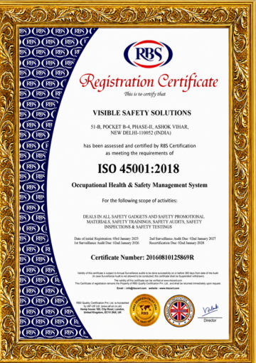 Visible Safety Solutions Certificate 2